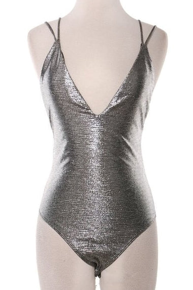 Shimmer Sparkle Bodysuit - Silver