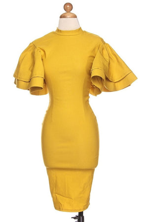 Flirty Mustard Dress