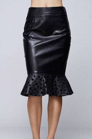 Faux Leather Peplum Skirt