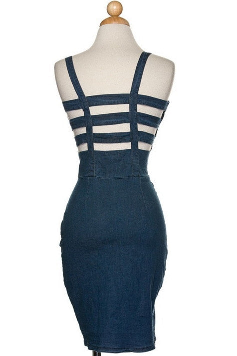 Stripe Back Denim Dress