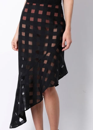 Plaid Asymmetrical Skirt