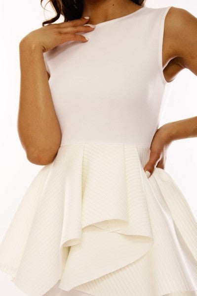 White Peplum Dress